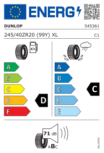Pneu Dunlop SP Sport Maxx GT 245/40 ZR 20 99 Y XL