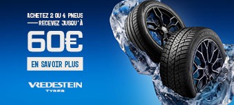 VREDESTEIN | Jusqu'à 60€ offerts*